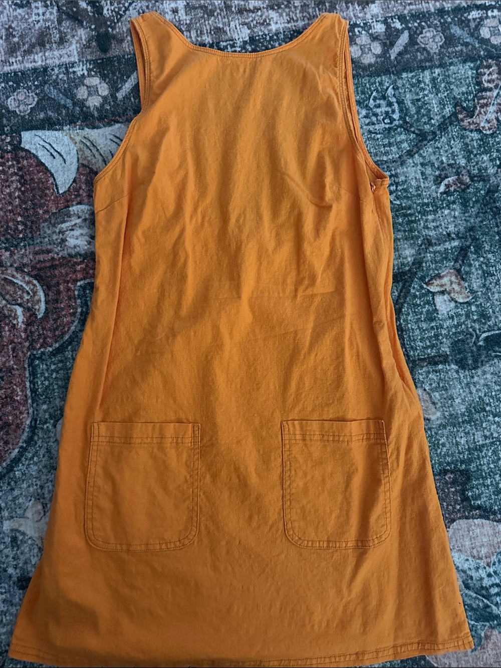 Urban Outfitters Orange Mini Pinafore Dress